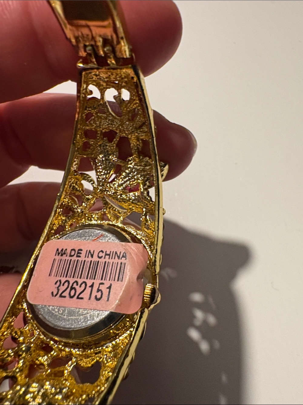 Strada Gold Bracelet Watch with Pink Flowers & Green Leaves - Vintage NWOT - Picture 4 of 4